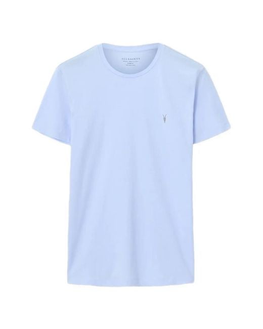 AllSaints Blue Ramskull-Embroidered T-Shirt for men
