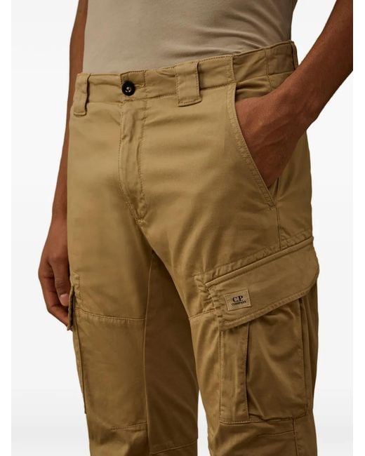 C P Company Natural Cargo-Pocket Trousers for men