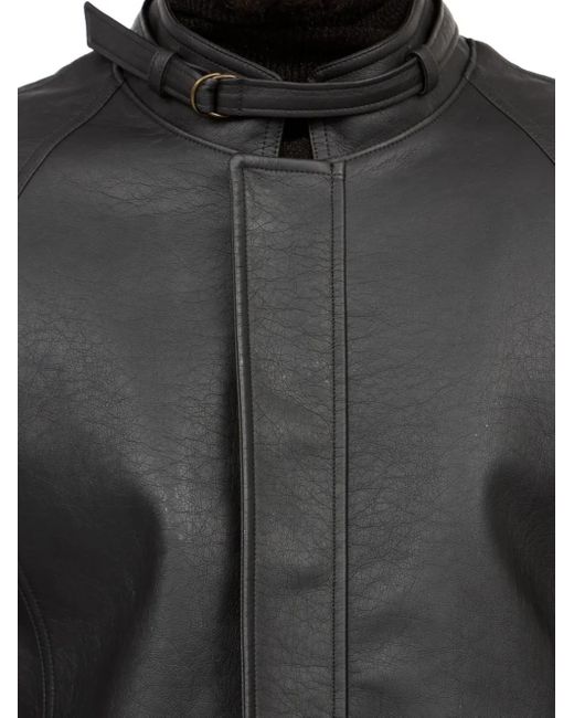 MM6 by Maison Margiela Black Belted Raglan-Sleeve Jacket for men