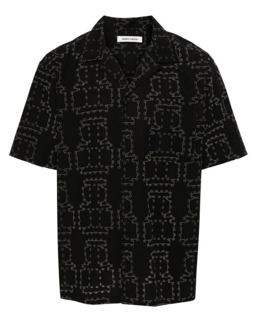 Henrik Vibskov Black Transfer Organic-cotton Shirt for men
