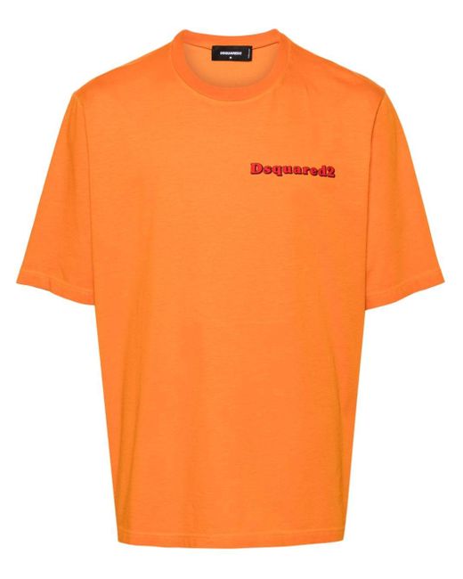 DSquared² Orange Skater Fit Cotton T-shirt for men