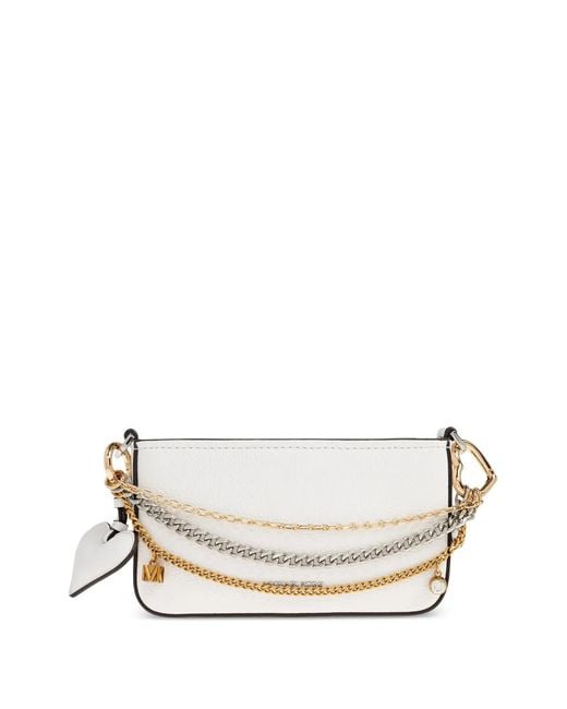 MICHAEL Michael Kors White Heart-Charm Chain Shoulder Bag