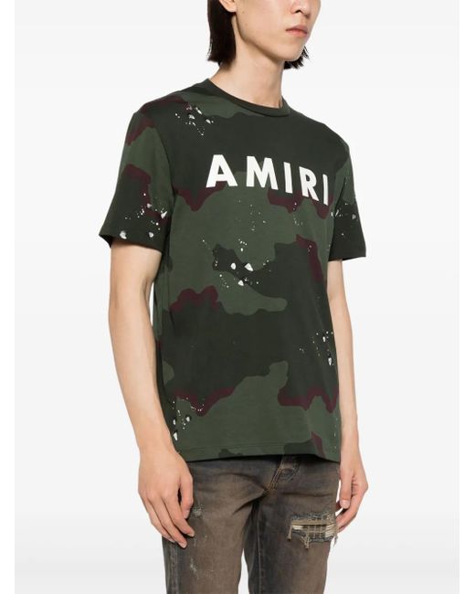 Amiri Black Logo-Print Cotton T-Shirt for men