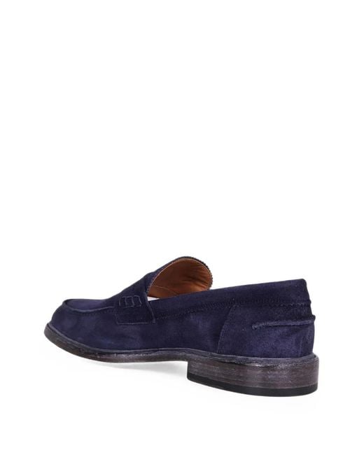 Corvari Blue Softy Suede Loafers for men