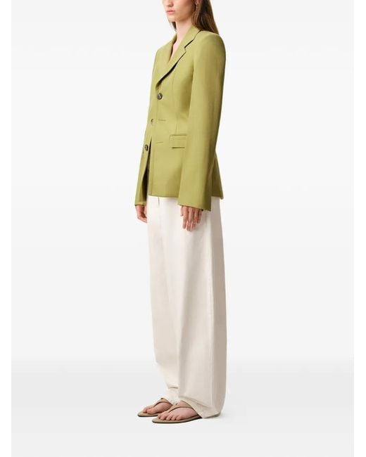 AMI Green New Wool Single Breasted Fitted Jacket