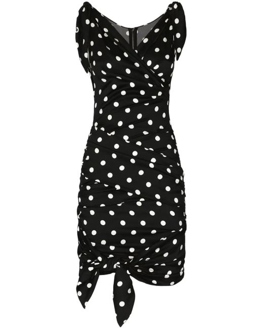 Dolce & Gabbana Black Silk Draped Dress
