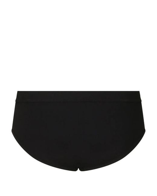 Dolce & Gabbana Black Logo-Patch Swim Briefs for men