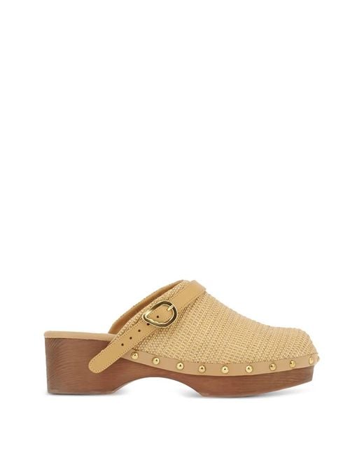 Ancient Greek Sandals Natural Classic Studded Buckle Clogs