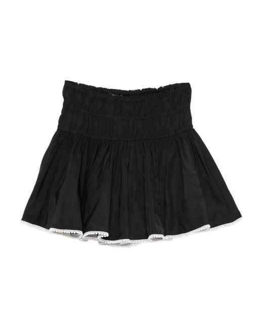 Maje Black Beaded Taffeta Skirt