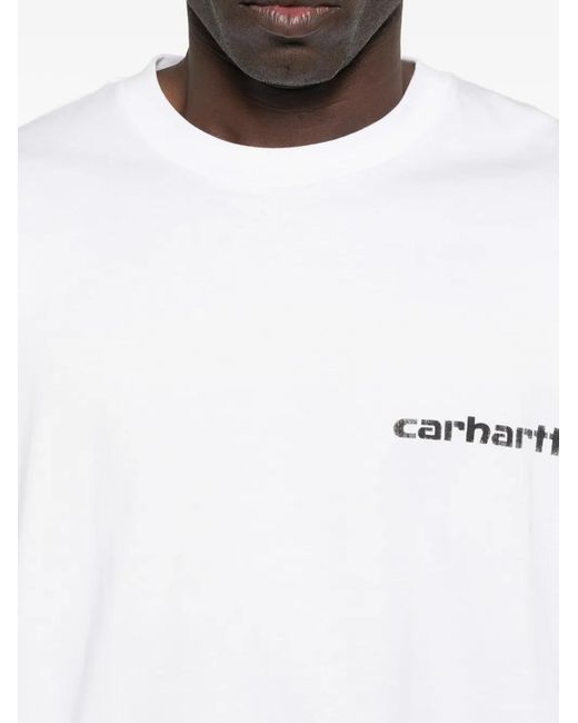 Carhartt White S/S Caps Logo T-Shirt for men
