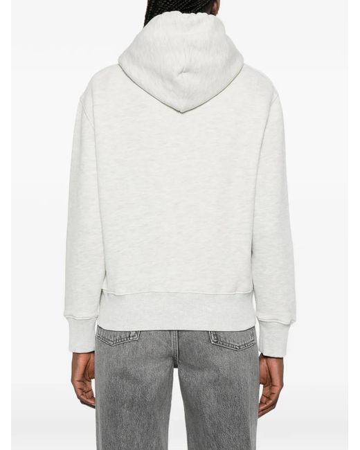 Autry White Logo-Embroidered Hoodie