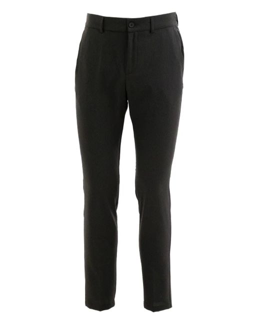 Cruna Black Pinstripe Trousers for men