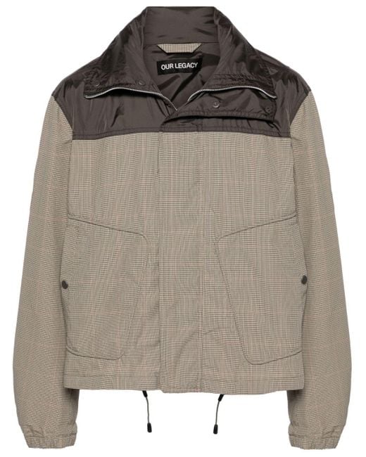 Our Legacy Brown Shigatsu Plaid-check Hooded Jacket for men
