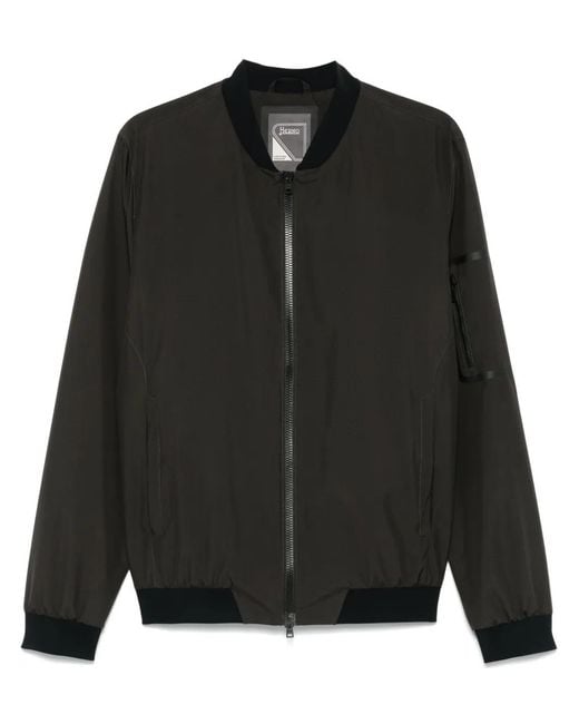 Herno Black Lightweight Bomber Jacket for men
