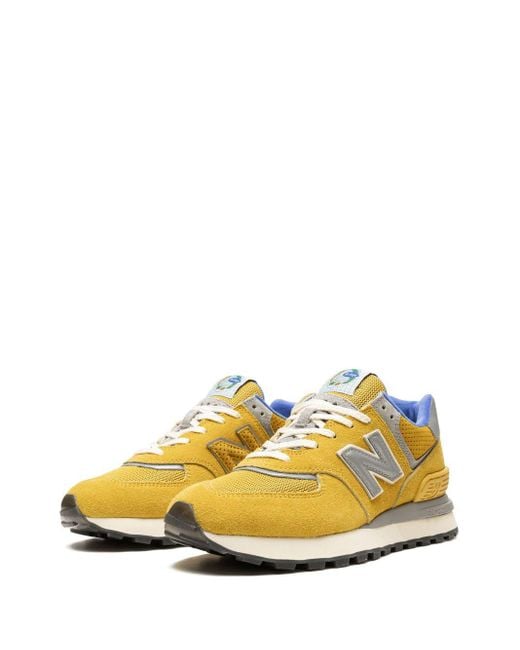 New Balance Yellow X Bodega 574 Legacy Blue Sneakers