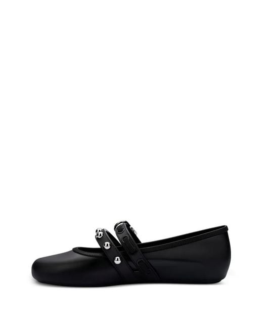 Melissa Black Studded Buckle Ballet Flats