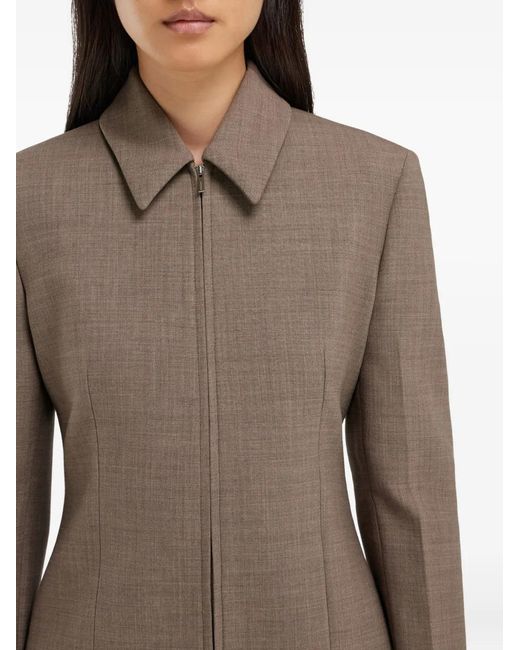 Ferragamo Brown Zip-Fastening Blazer