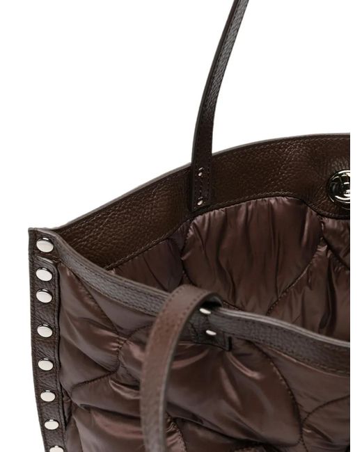 Zanellato Brown A' Spasso Quilted Stud-Embellished Tote Bag