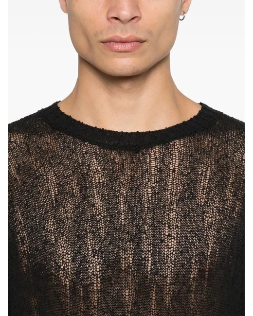 Ann Demeulemeester Black Joas Crew-Neck Sweater for men