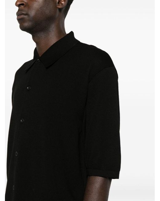 Camiseta de punto fino Lemaire de hombre de color Black