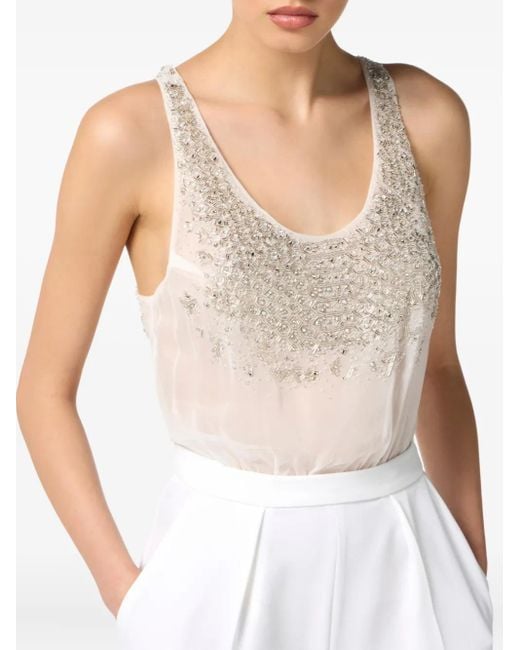 Tuta Intera Con Decorazione di Elisabetta Franchi in White