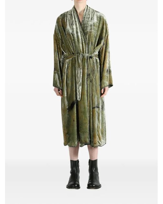 MUTEDANCE Green Silk Kimono