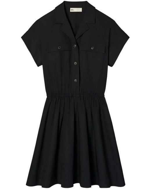 Tory Burch Black Belted Poplin Shirt Dress