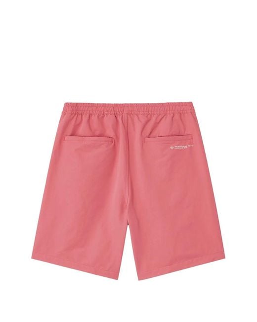 Izzue Pink Logo-Patch Elasticated-Waist Shorts for men