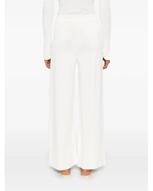 Ermanno Scervino White Flowing Wide-Leg Pants With High Waistscervino