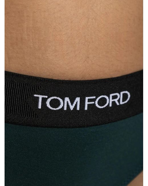 Tom Ford Black Logo-Waistband Brief