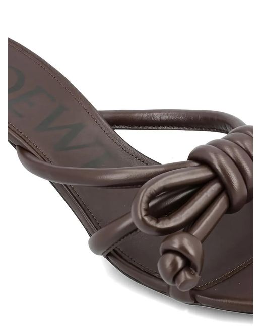 Loewe White Flamenco Knot Leather Sandals