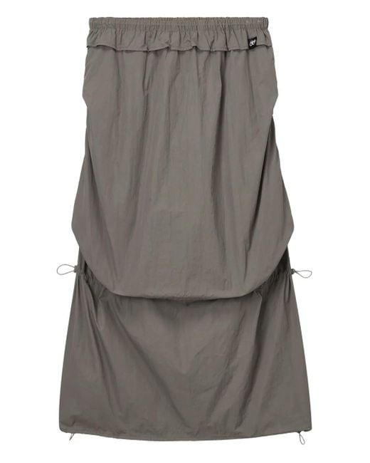 Mini Cream Gray Drawstring Midi Skirt