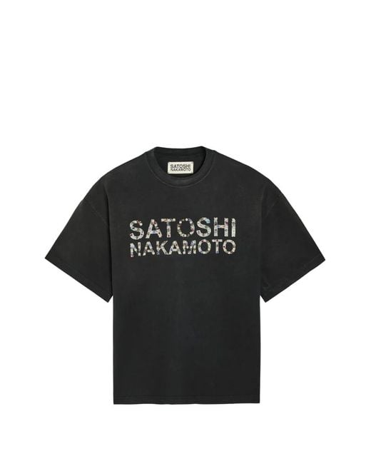 Satoshi Nakamoto Black Logo T-Shirt for men