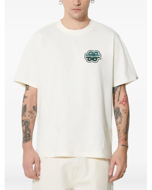 Filling Pieces White Logo-Patch T-Shirt for men