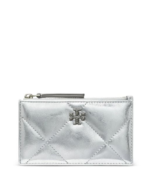 Tory Burch Gray Kira Zip Card Case