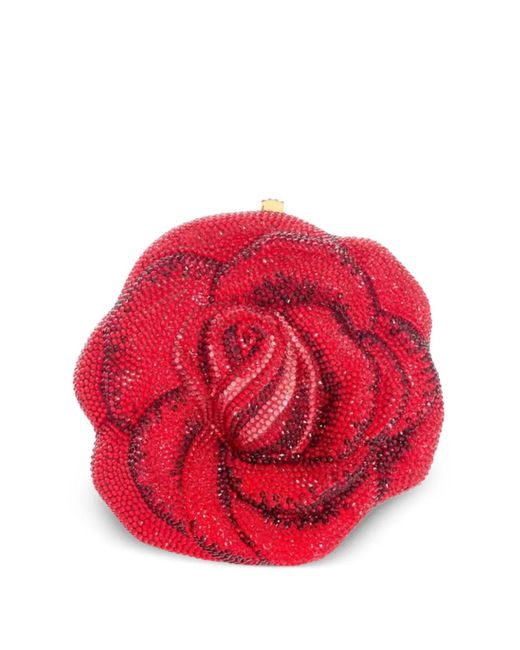 Judith Leiber Red Rose American Crystal-Embellished Clutch Bag