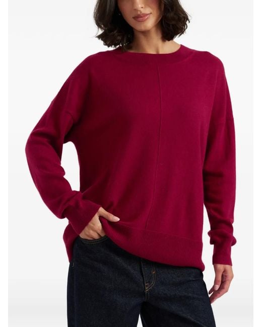 Chinti & Parker Red Seam-Detail Slouchy Sweater