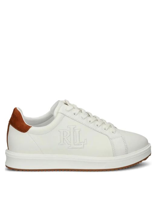 Ralph Lauren White Sneakers mit Logo-Stickerei