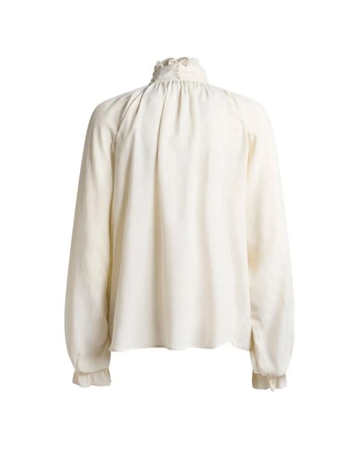 Etro White Silk-Blend Jacquard Blouse With Silk Scarf And Paisley Motif