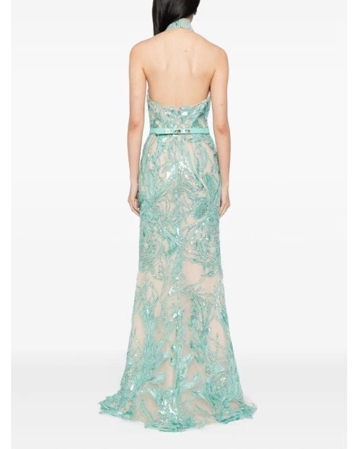Saiid Kobeisy Green Embroidered Gown