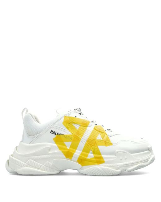 Balenciaga Yellow Triple S Sneakers for men