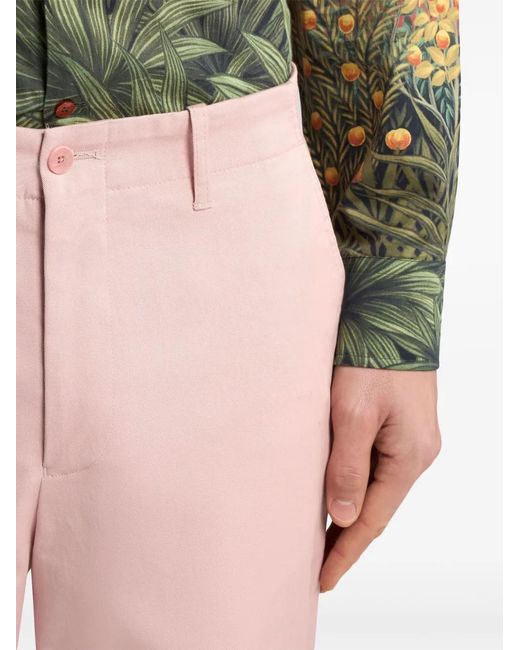Etro Pink Cotton Chino Trousers for men