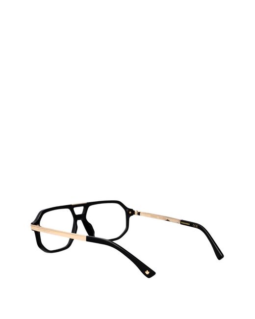 Occhiali Con Inserti Spessi di DSquared² in Black da Uomo