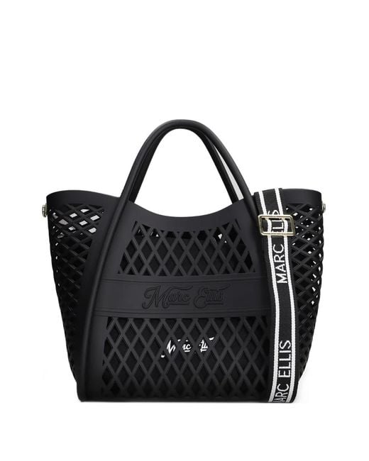 Marc Ellis Black Medium Flat Basket Tote Bag