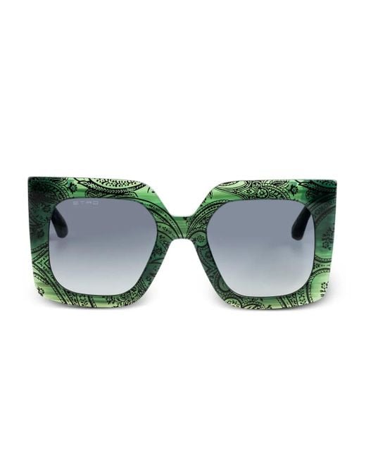 Etro スクエアフレーム サングラス Green