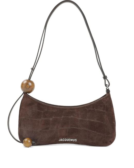 Jacquemus Brown The Pearl Kiss Crocodile-Effect Shoulder Bag