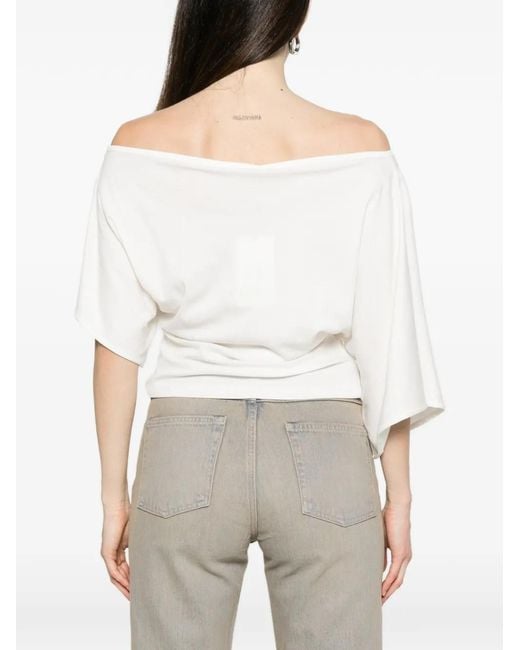 M I S B H V White Holywood Baby Draped Top