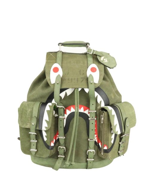 READYMADE Green X A Bathing Ape Buckled Canvas Backpack for men