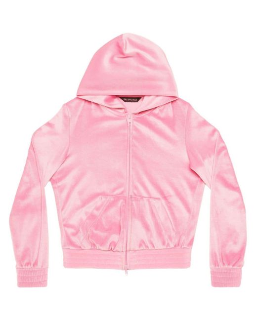 Balenciaga Pink Bb Paris Zip-up Hoodie