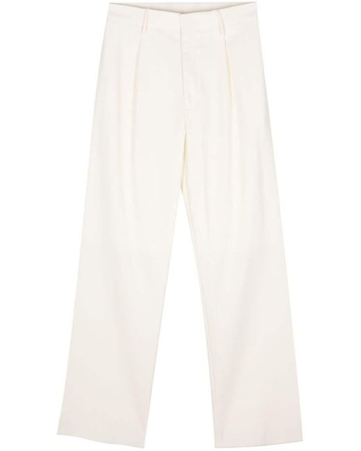 Lardini White Wide-leg Tailored Trousers for men